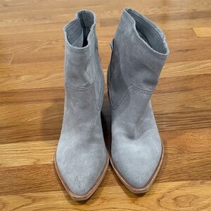 Gray Suede Ankle Boots
